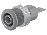 Soclu Banană 4mm 32A 1kV Gri Nichelat