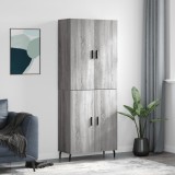 VidaXL Dulap &icirc;nalt, gri sonoma, 69,5x34x180 cm, lemn compozit