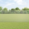 VidaXL Plasă de S&acirc;rmă Sudată cu 10 St&acirc;lpi U Argintie 1.6x10 m Oțel