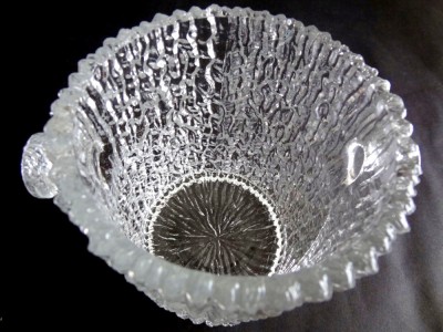 Recipient vechi de gheață &amp;bdquo;Caesar&amp;rdquo;.Cristal brutalist scoarta de stejar.Rar foto
