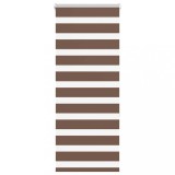 VidaXL Jaluzea tip zebra maro lățime țesătură 55,9 cm poliester