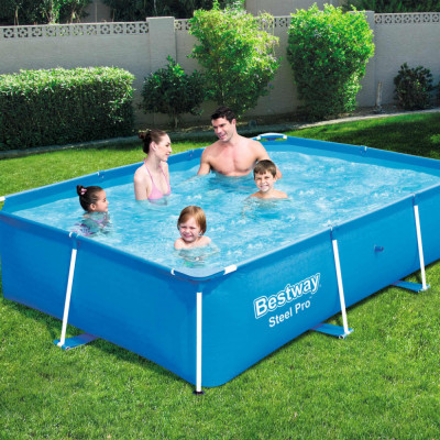 Bestway Piscina Steel Pro, 259 x 170 x 61 cm, cadru din otel, 56403 GartenMobel Dekor foto