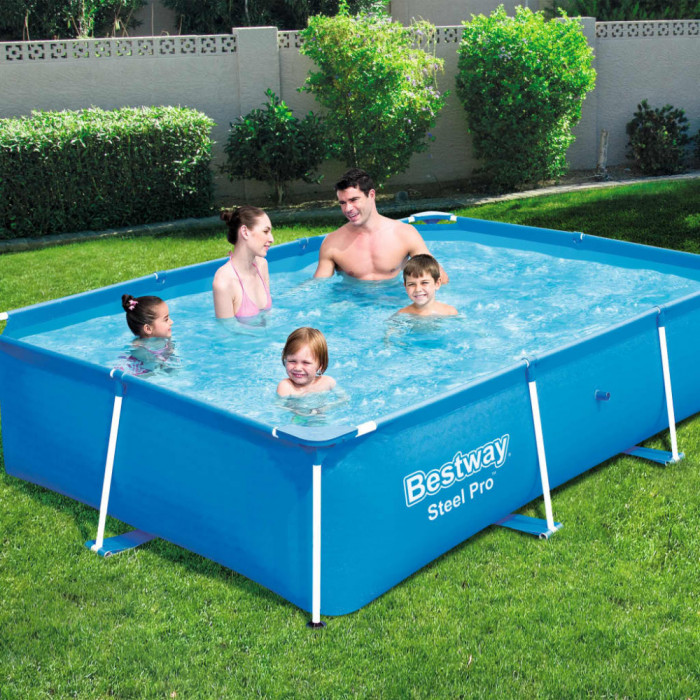 Bestway Piscina Steel Pro, 259 x 170 x 61 cm, cadru din otel, 56403 GartenMobel Dekor