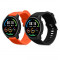 Set 2 Curele Kwmobile pentru Xiaomi Mi Watch/Mi Watch Color Sport, Negru/Portocaliu, Silicon, 58466.04