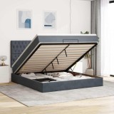 VidaXL Cadru de pat otoman cu saltele Gri &icirc;nchis 160x200cm catifea 3313554