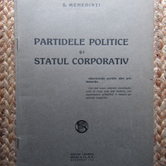 S. Mehedinti - Partidele politice si statul corporativ