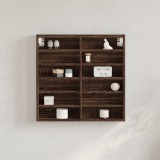 vidaXL Dulap cu vitrină, stejar maro, 60x8,5x58 cm, lemn prelucrat