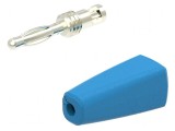 Conector banană 2mm 10A 30VAC 60VDC albastru nichelat