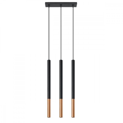 Lampă suspendată MOZAICA 3L negru/coper, Sollux Lighting foto