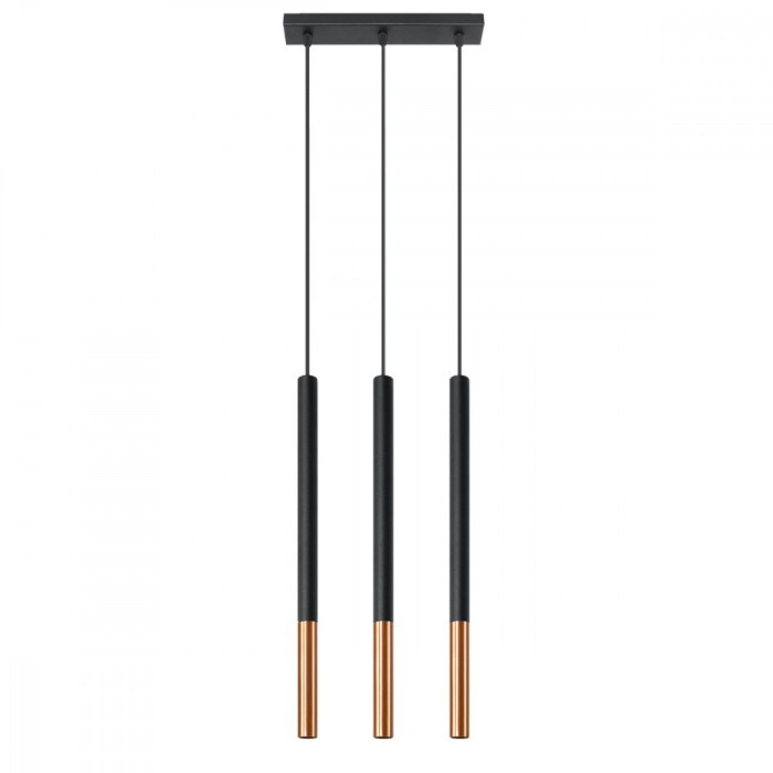 Lampă suspendată MOZAICA 3L negru/coper, Sollux Lighting