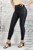 L887RR-1 Blugi tip colanti din denim elastic cu strasuri pe laterale