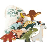 Le Toy Van Stacking Tower Dinosaurus turn de construcție 18m+ 9 buc