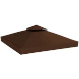 Outsunny Acoperiș de Schimb pentru Foișor 3x3 m cu 2 Niveluri pentru Grădină, Copertină Rezistentă la Apă din Țesătură Oxford 370g/㎡ Anti-UV 30+ cu Or