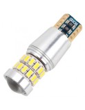 Led auto T10 Canbus cu 28 SMD 3014 + Lupa &ndash; fara polaritate, Xenon Bright