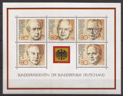 GERMANIA 1982 PRESEDINTII R.D.G. ( bloc dantelat ) MNH foto