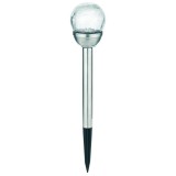 Lampa solara de gradina 1x LED RGB 400mm otel inoxidabil glob sticla Entac