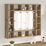 vidaXL Dulap cu oglindă cu raft stejar artizanal 91 x 15 x 76.5 cm