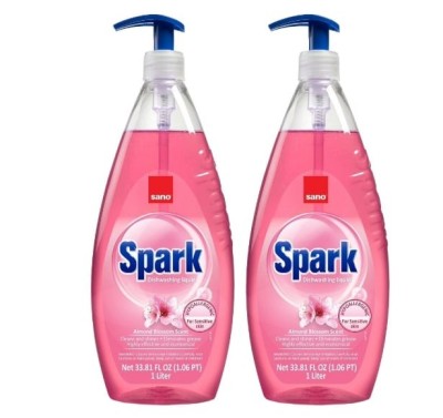 Set 2 x Detergent de Vase cu Pompita Sano Spark Migdale 1 l foto