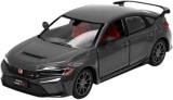Macheta Honda Civic Type R gri Welly 1:34 replica metal usi deschise cu resort