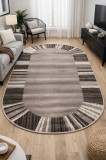 Cumpara ieftin Covor Oval Model Mira 24070-120, Marime 50 x 80 cm, Maro, Inaltime Fir 6,5 mm, Antialergic, Polipropilena, Living, Dormitor, Sufragerie, Birou