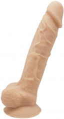 Dildo Thermo Reactive Silicon cu Memorie Dubla Densitate Natural 17.5 cm foto