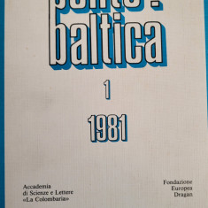 Revista Ponto-Baltica 1981. Fundatia Dragan (lingvistica, geto-daci, istorie)