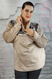 L869-15 Bluza casual cu guler inalt si imprimeu