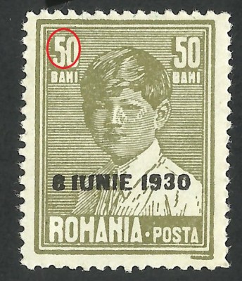 EROARE -- MIHAI I Supratipar 8 IUNIE 1930 MLH --Dant. 13,1/2 + Cioc la cifra 0 foto