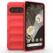 Husa pentru google pixel 8 pro, antisoc, margini cu striatii, design minimalist, red