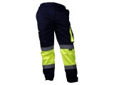Pantaloni de lucru XL galben-bleumarin avertizare
