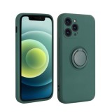 Husa protectie flippy compatibila cu apple iphone 13 mini liquid silicone ring cu suport rotativ verde