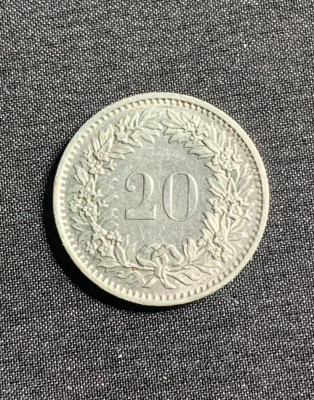 Moneda 20 rappen 1974 Elvetia foto