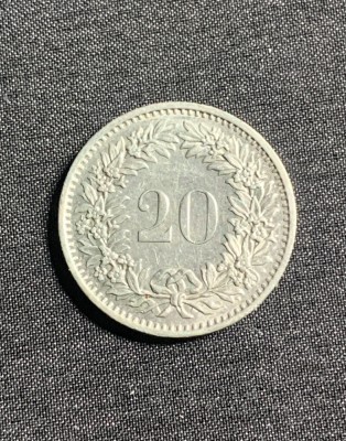Moneda 20 rappen 1974 Elvetia foto