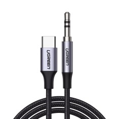 Ugreen cablu audio stereo AUX 3.5 mm mini jack - USB tip C pentru tableta telefon 1m negru (CM450 20 foto