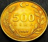 Moneda 500 LIRE - TURCIA, anul 1989 * cod 1147 C, Europa