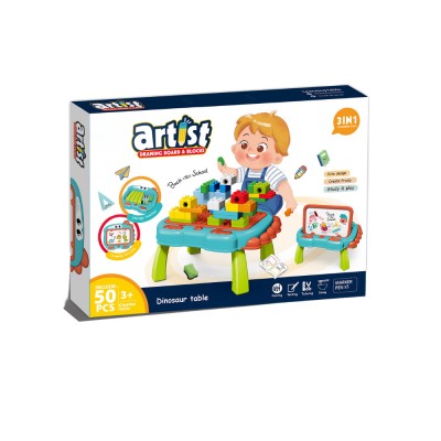 Masuta multifunctionala 3 in 1 pentru constructie - Dinozaur PlayLearn Toys foto