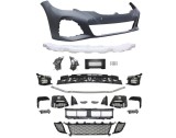 Set bara fata Bmw Seria 3, 03.20, cu lampi ceata; grunduit, de vopsit; Tip M-Tech; cu absorbant soc, cu grile, cu capac bara; cu intaritura