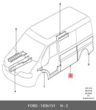 Panou lateral FORD TRANSIT (V184/5), 05.2000-04.2006; TRANSIT/TOURNEO (V347/8), 05.2006-04.2013, partea stanga=dreapta, metal galvanizat; latimea seg
