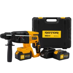 Ciocan rotopercutor SDS+ cu acumulator 2 X 21V/3Ah, 1800 rpm, 4450 bpm, RRH21V ROTOR