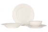 Set Vesela Portelan Rinart Pera, 24 piese, 6 persoane, Alb