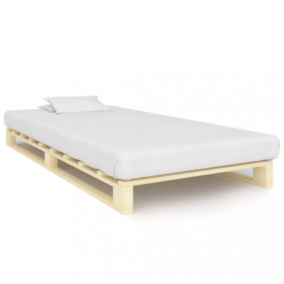 vidaXL Cadru de pat din paleți, 100 x 200 cm, lemn masiv de pin foto