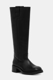 Steve Madden ghete de piele Banner culoarea negru, cu toc drept, 11003092