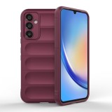 Husa pentru samsung galaxy a34 5g, antisoc, margini cu striatii, design minimalist, bordeaux