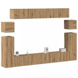 VidaXL Set dulap TV 8 piese montat pe perete Stejar artizanal