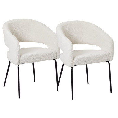 Set of 2 White Dining Chairs Natalie foto