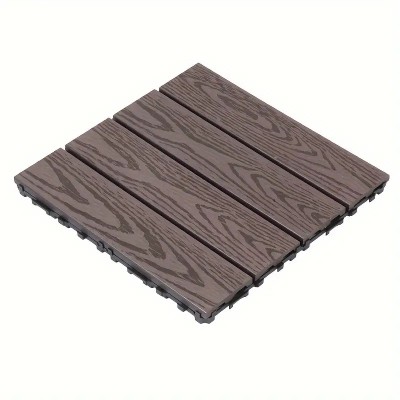 Placa WPC decking exterior, 30x30 cm, sistem interconectare click, grosime 2.2 cm, gri foto