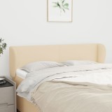 VidaXL Tăblie de pat cu aripioare crem 147x23x78/88 cm material textil 3116867