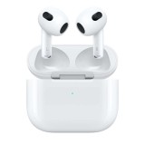 Casti True Wireless Apple AirPods Gen 3 (2022), Carcasa incarcare Lightning, Bluetooth, Alb
