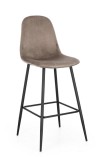 Cumpara ieftin Set 4 scaune bar otel negru catifea taupe Irelia 44x53x112 cm