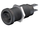 Soclu banană 4mm negru nichelat pe panou